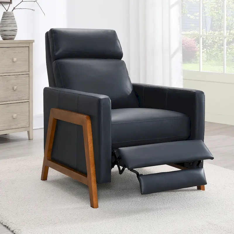 Roland Top Grain Leather Push Back Recliner by Greyson Living