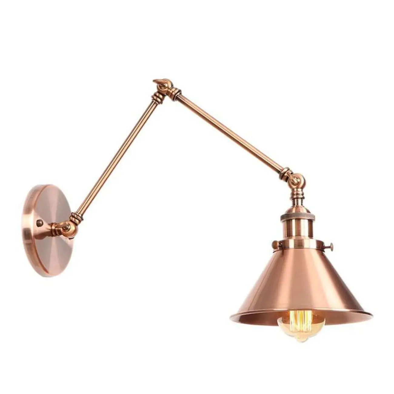 16-Inch Swing Arm Retro Metal Adjustable Wall Light
