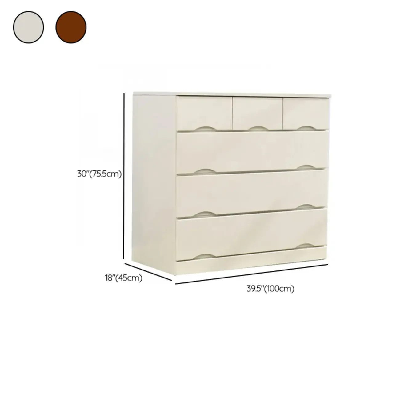 Natural Wood Double Dresser with Lockable Drawer