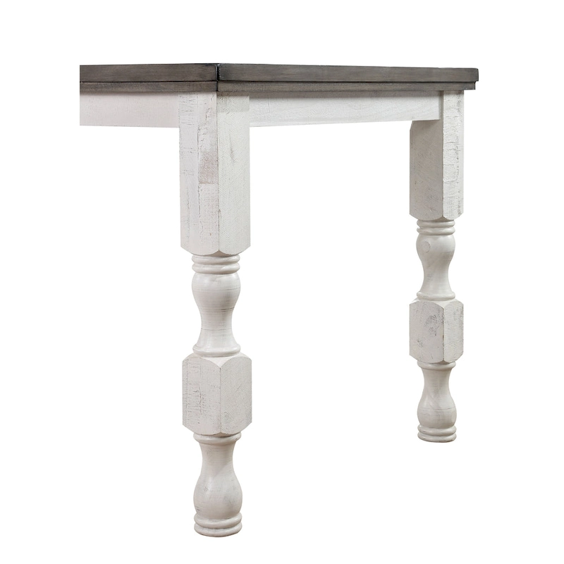 Furniture of America Ionessa Rustic Antique White 79-inch Counter Height Table