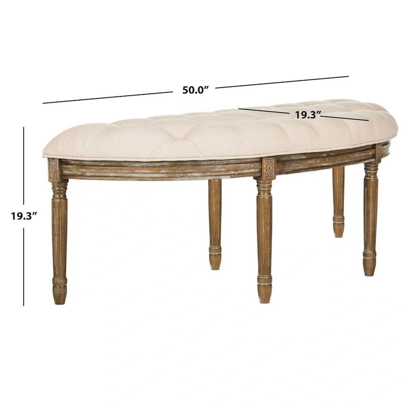 SAFAVIEH Kerasoula Rustic Semi Circle Bench - 50 W x 19.3 D x 19.3 H - 50Wx19Dx19H
