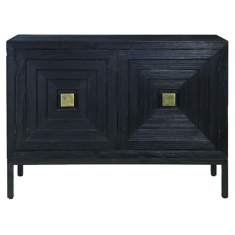 43 Black and Bronze Contemporary 2 Door Cabinet