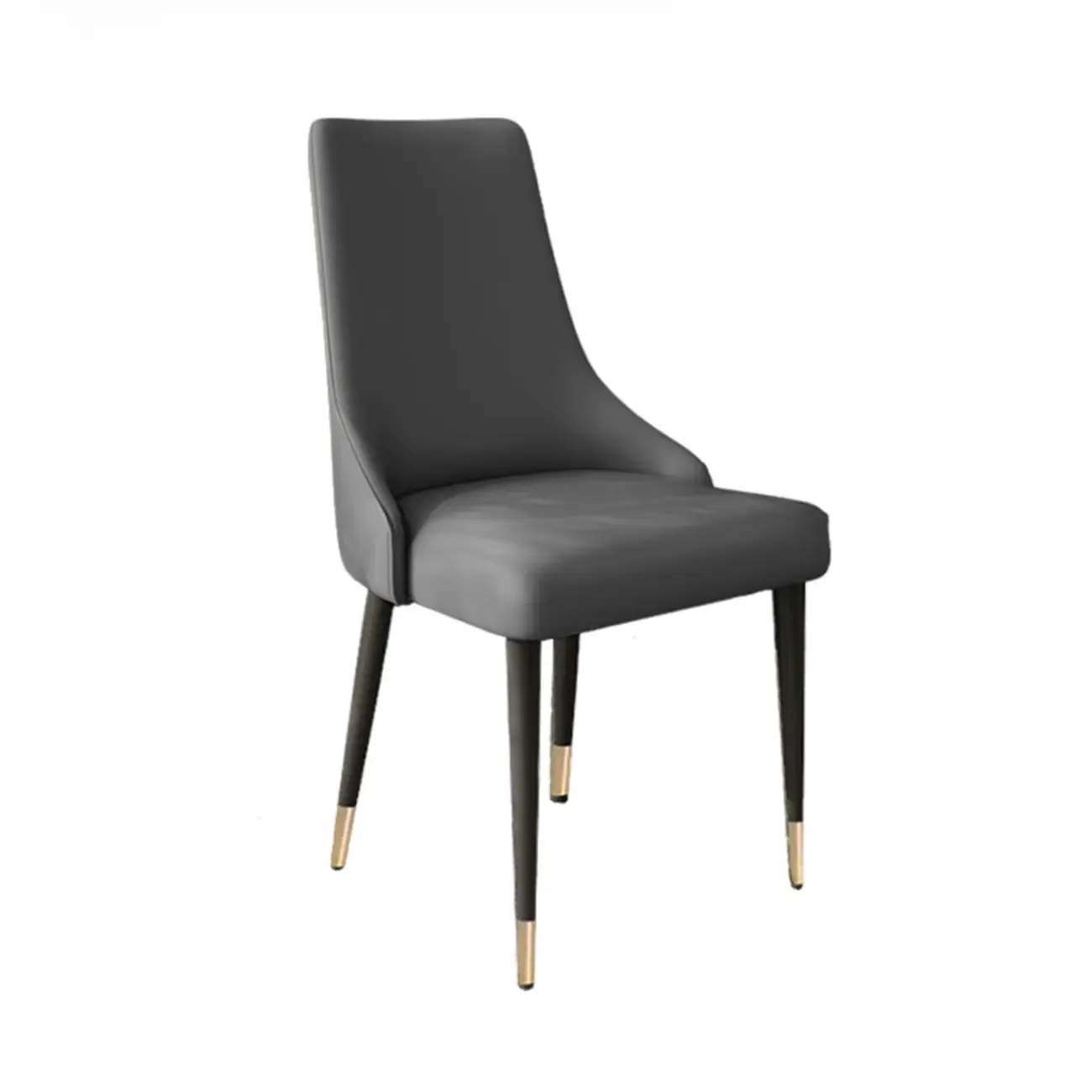 Modern Armless Faux Leather Upholstered High Back Dining Chair