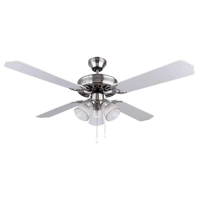Chateau 3 Light Ceiling Fan, Pewter Finish - Brushed Pewter
