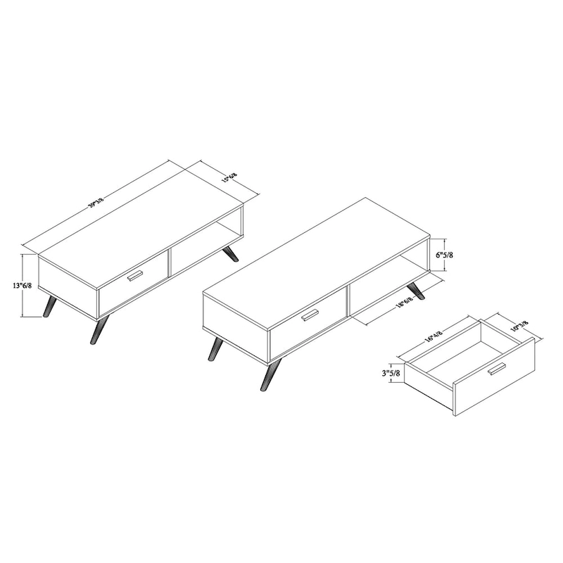 Kelson Modern Dark Grey and Gold Finished Wood Coffee Table