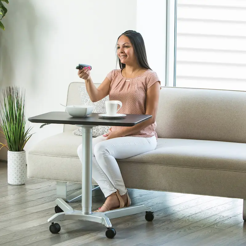 airLIFT XL 28 Pneumatic Height Adjustable Sit-Stand Mobile Laptop Computer Desk Cart