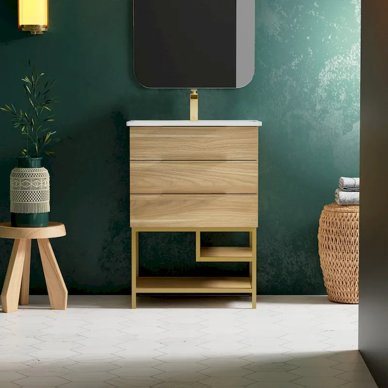 Carre 24 Bathroom Vanity in Oak