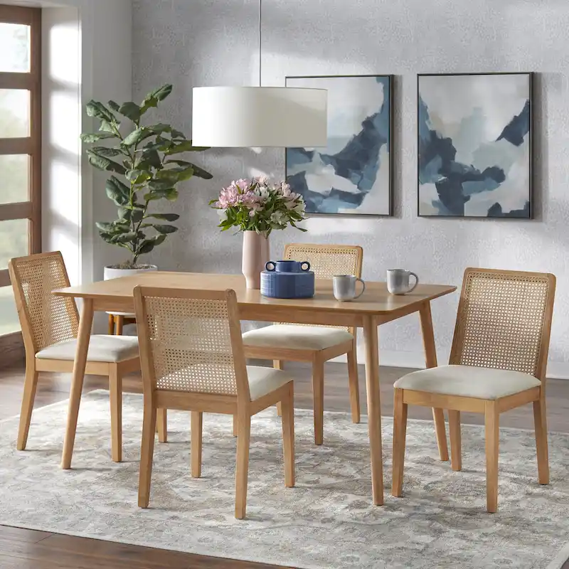 Simple Living Newington Solid Wood Cane Dining Chairs (Set of 2)