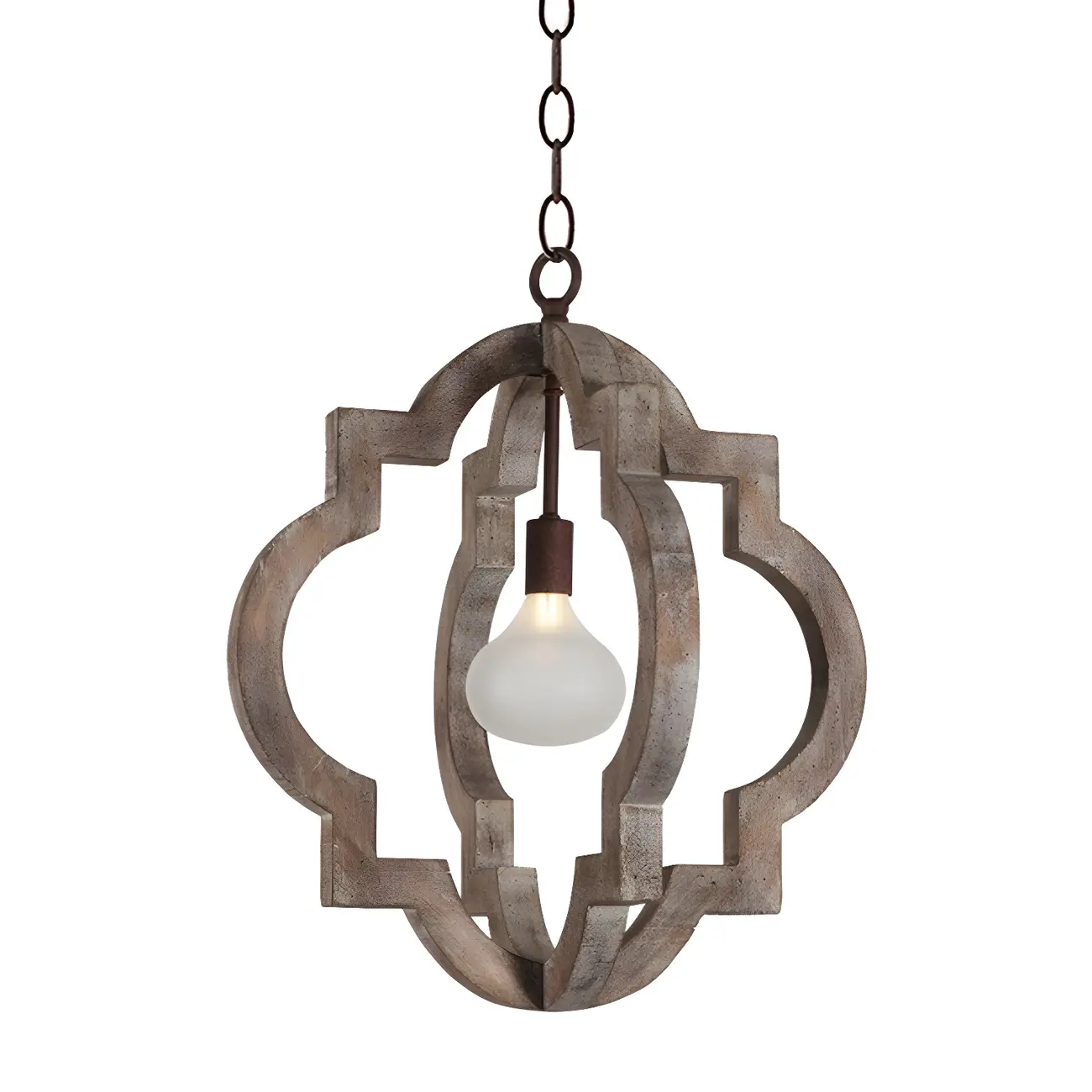 Classic Traditional Quatrefoil Wooden Candelabra Chandelier