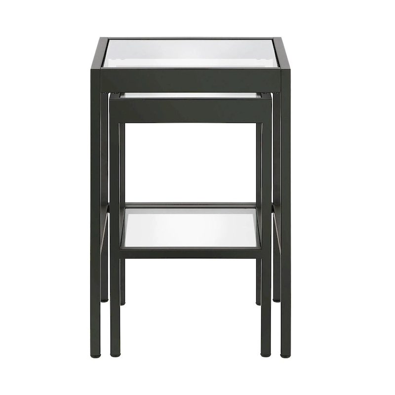 Alexis Metal/ Tempered Glass Nesting Tables