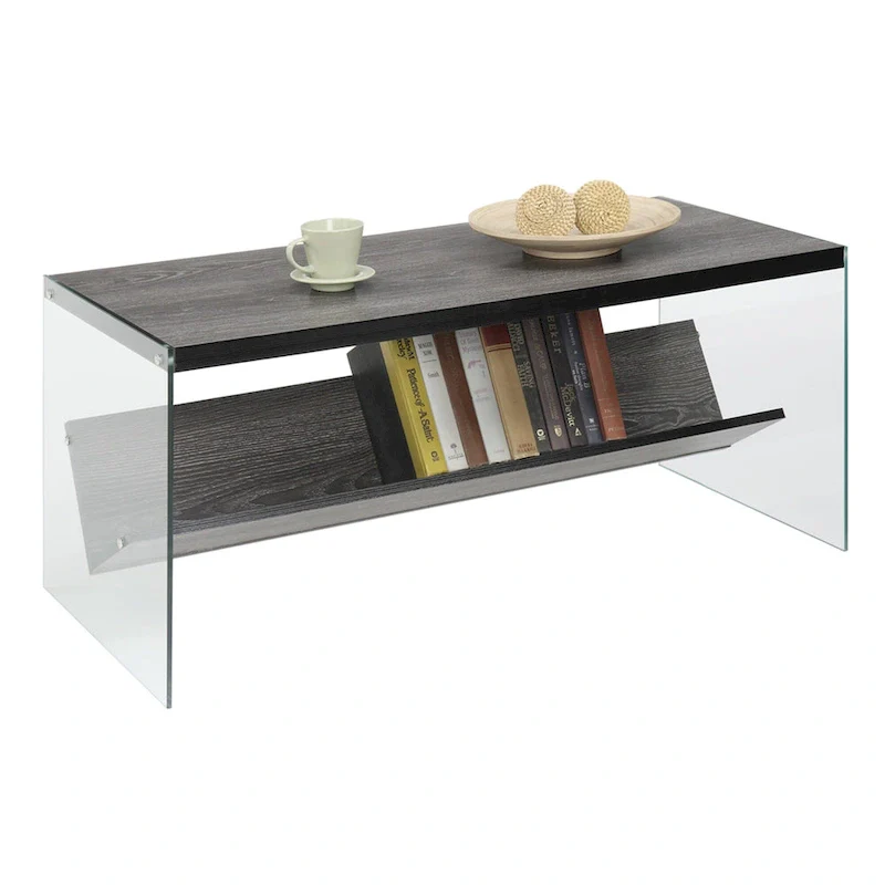 Convenience Concepts SoHo Glass Coffee Table with Shelf
