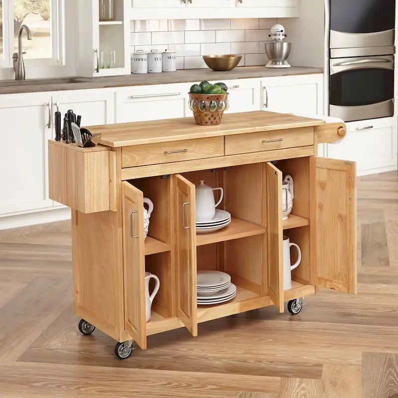 Homestyles General Line Brown Wood Kitchen Cart - N/A