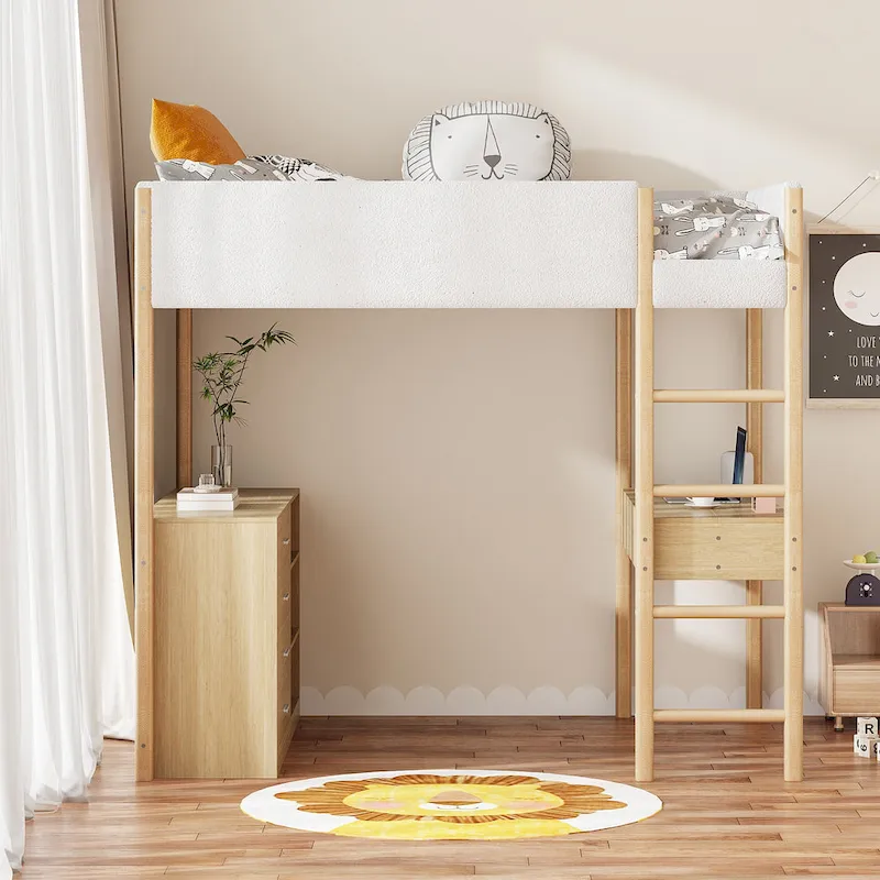 Full Size Teddy Fleece Loft Bed