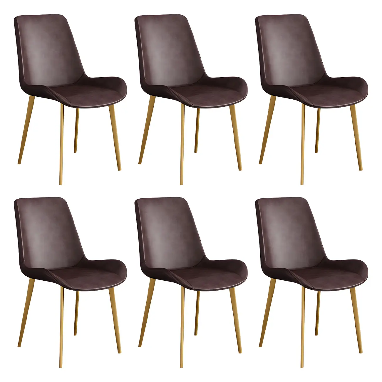 Sloped Armless Leather Upholstered Parsons Dining Chair