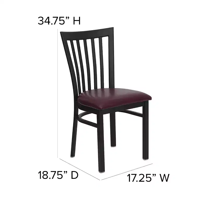 Flash Furniture Black School House Back Metal Restaurant Chair