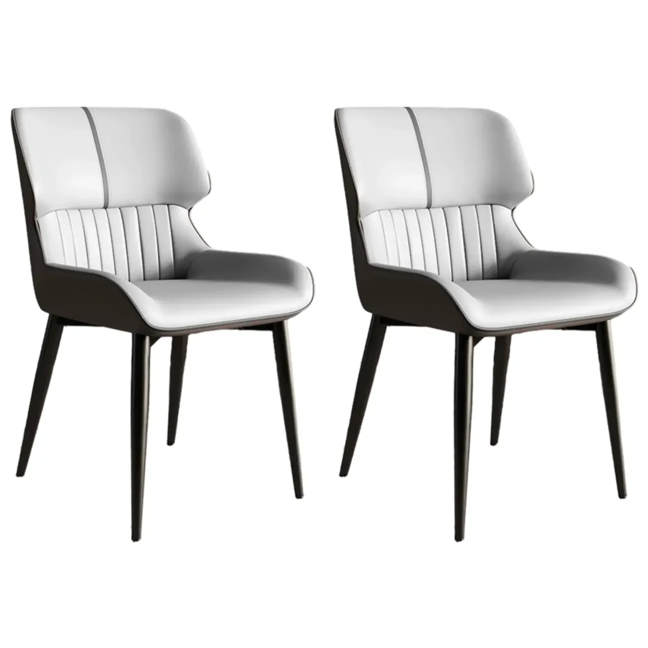 Leather Low Solid Back Armless Dining Side Chair