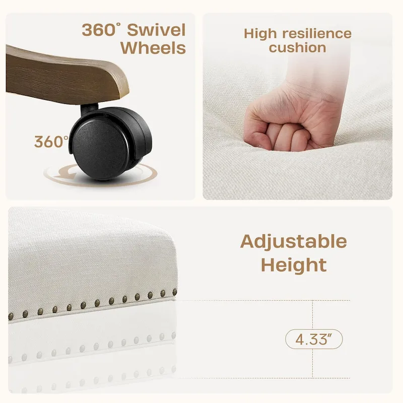 Huimo Home Office Desk Chair with Wheels, 360 Swivel