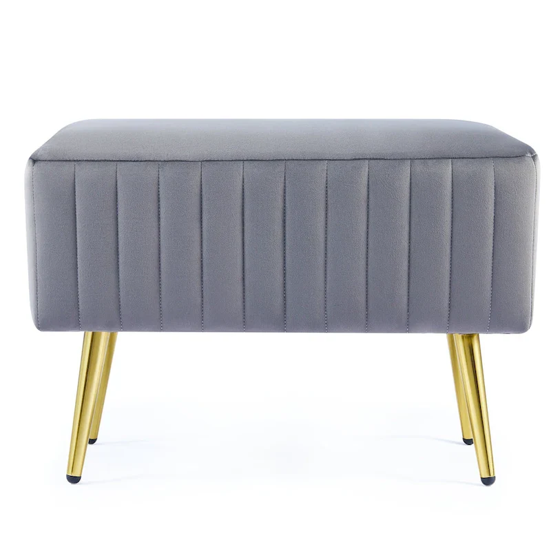 24-inch Modern Upholstered Entryway Bench with Velvet Seat