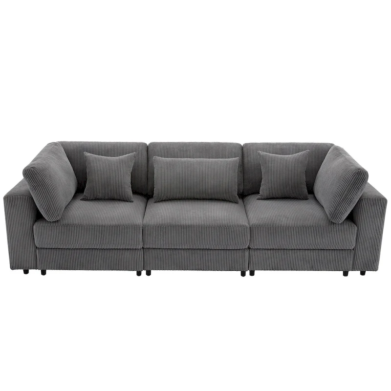 105  Sofa with Cushions and 5 Pillows
