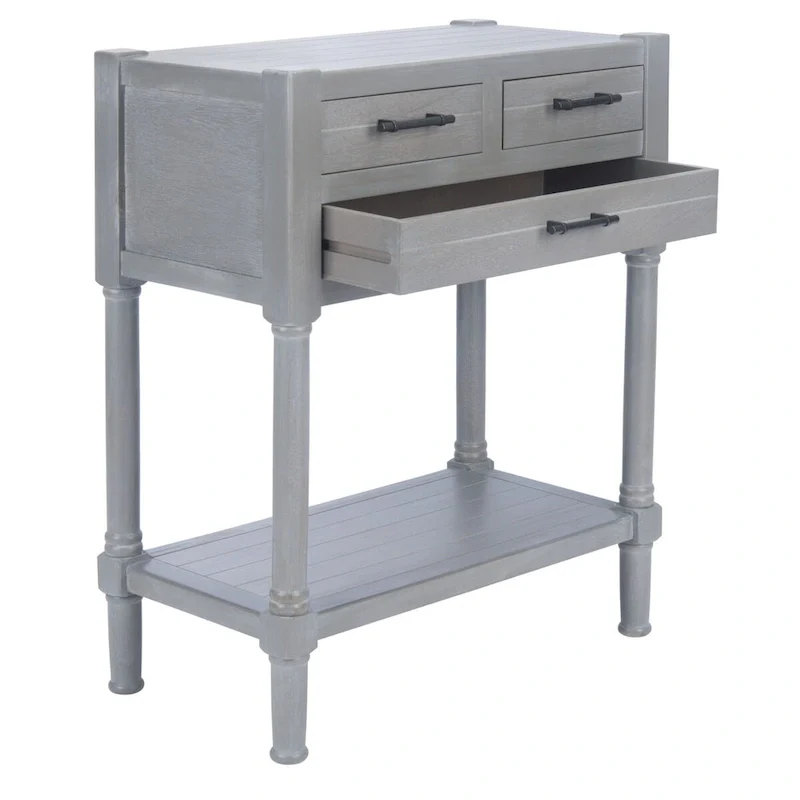 SAFAVIEH Philomene Distressed White 3-Drawer Console Table - 23.5 W x 13 L x 29.5 H - 24Wx13Dx30H