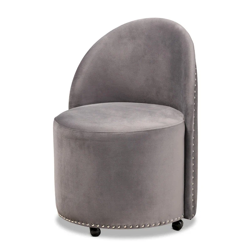 Bethel Glam and Luxe Velvet Rolling Accent Chair