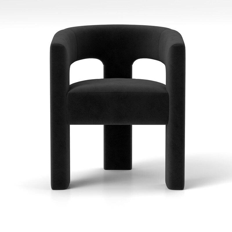 SEYNAR Modern Glam Velvet Upholstered Dining Chair, Open-Back Accent Chair Set of 6