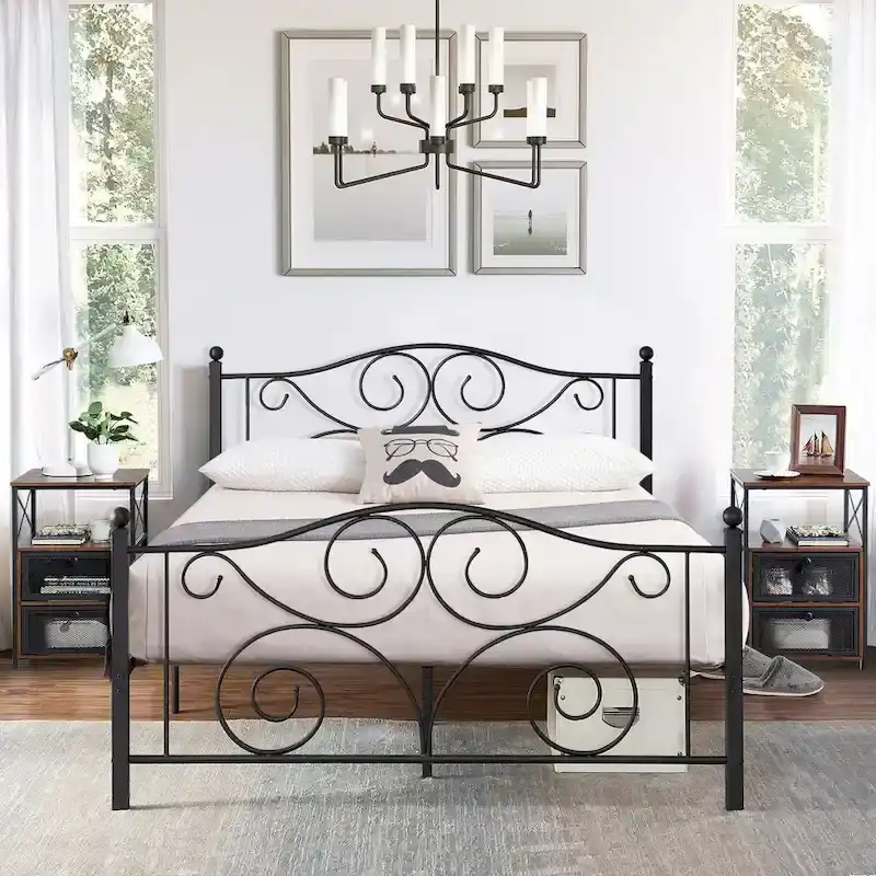 Taomika 3-Pieces Modern Bed Frame and Modern Nightstand Set