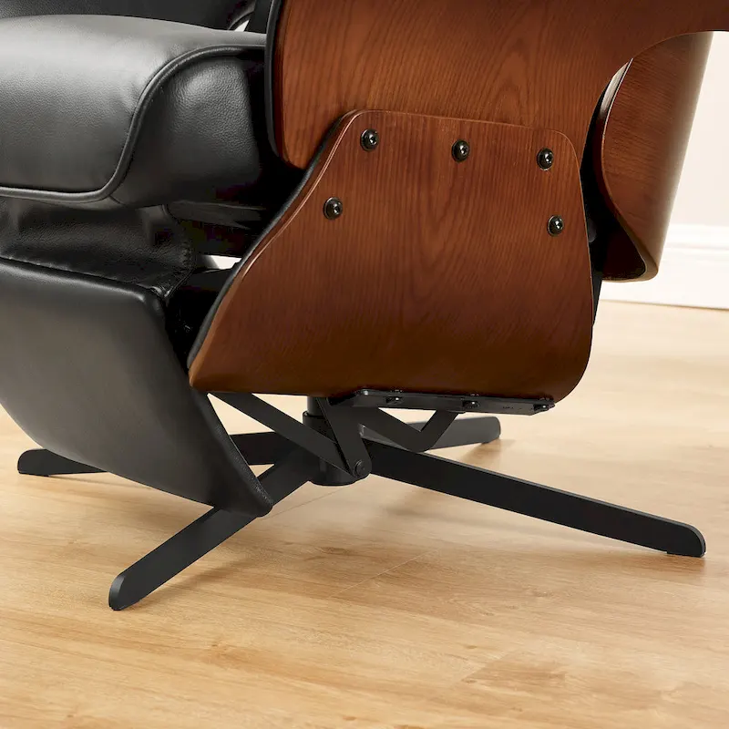 Art Leon Mid-century Modern Faux Leather Lounge Chair Recliner