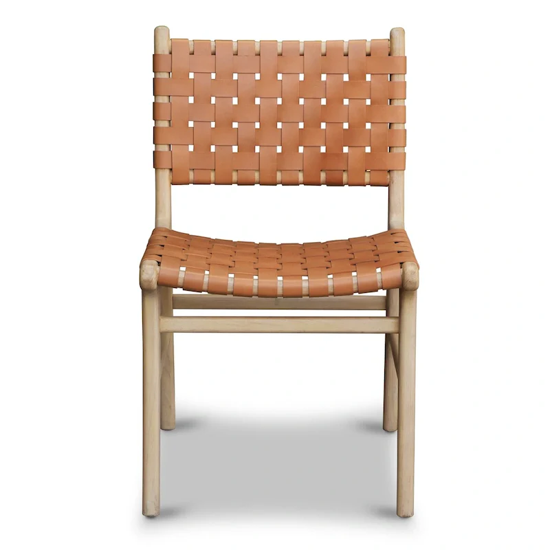 Banda Teak & Leather Dining Chair - Solid Teak Wood Frame