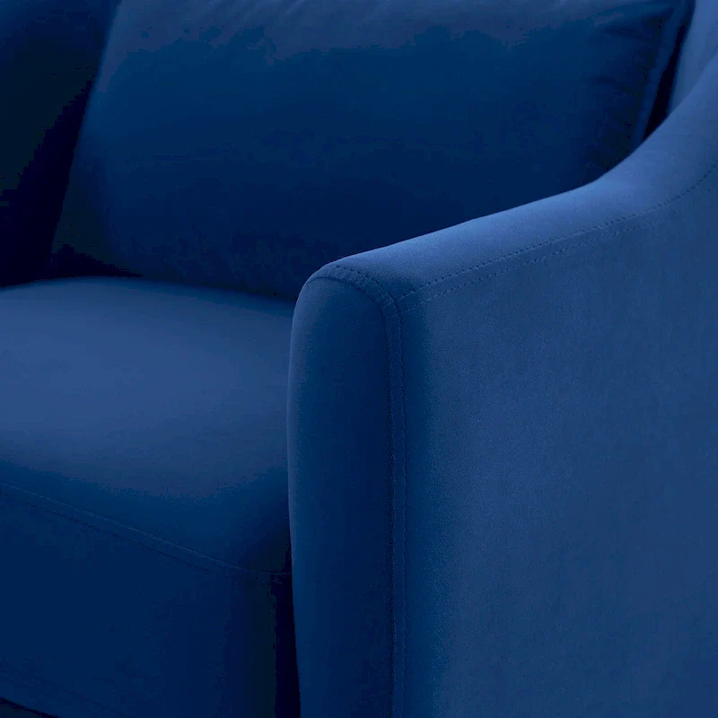 VANOMi 28.34 Accent Armchair, Velvet Barrel Chair with Solid Wood Legs