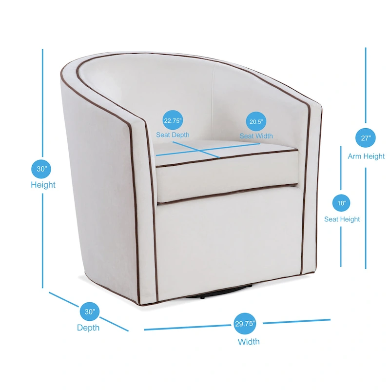 Kenton Barrel Style Swivel Chair by Greyson Living