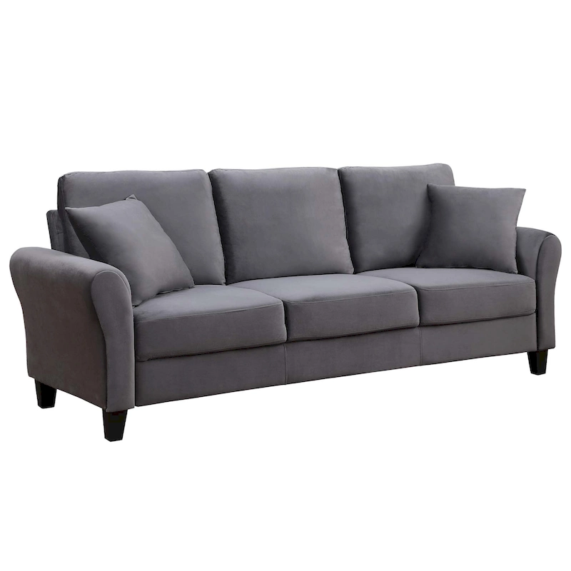 Aukfa Upholstered 3 Seater Sofa Couch with 2 Pillows