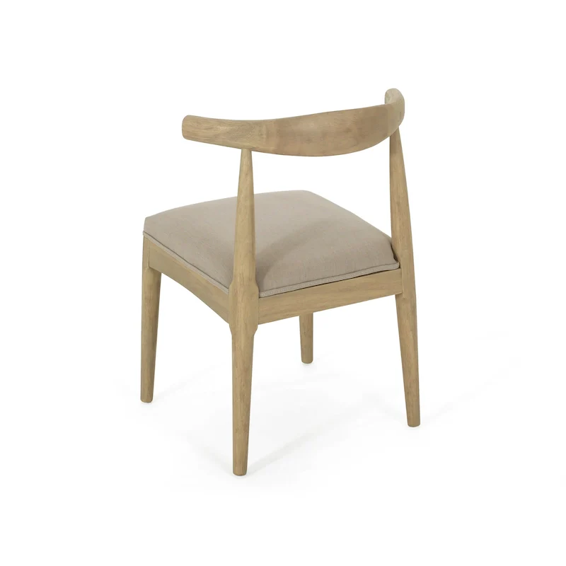 Fabric and Rubberwood Dining Chairs (Set of 2)
