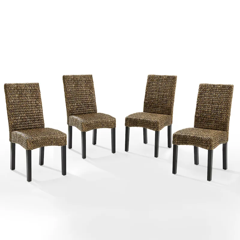 Crosley Edgewater Water Hyacinth Seagrass/ Wood Dining Chair (Set of 4) - 24x18.75x37.38