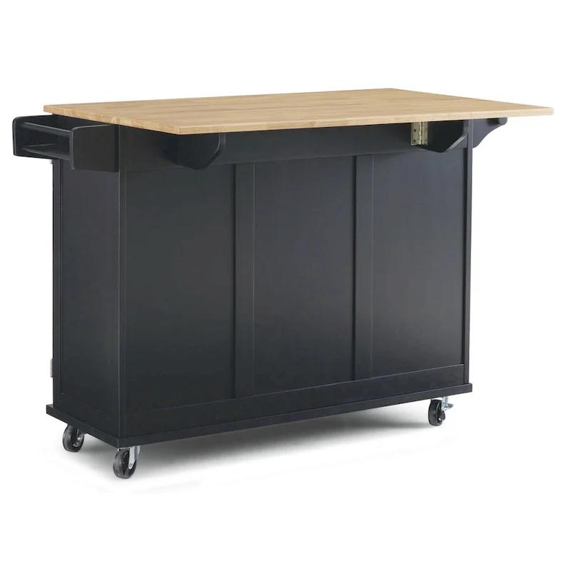 Homestyles Dolly Madison Black Wood Kitchen Cart - N/A