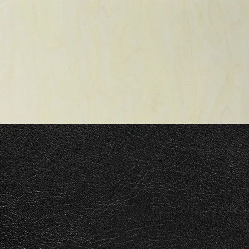 Kahlo 48 Square Breakroom Table- Maple/ Black & 4 Restaurant Stack Chairs- Black