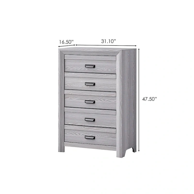 Essa 4 Piece Gray Panel Bedroom Set