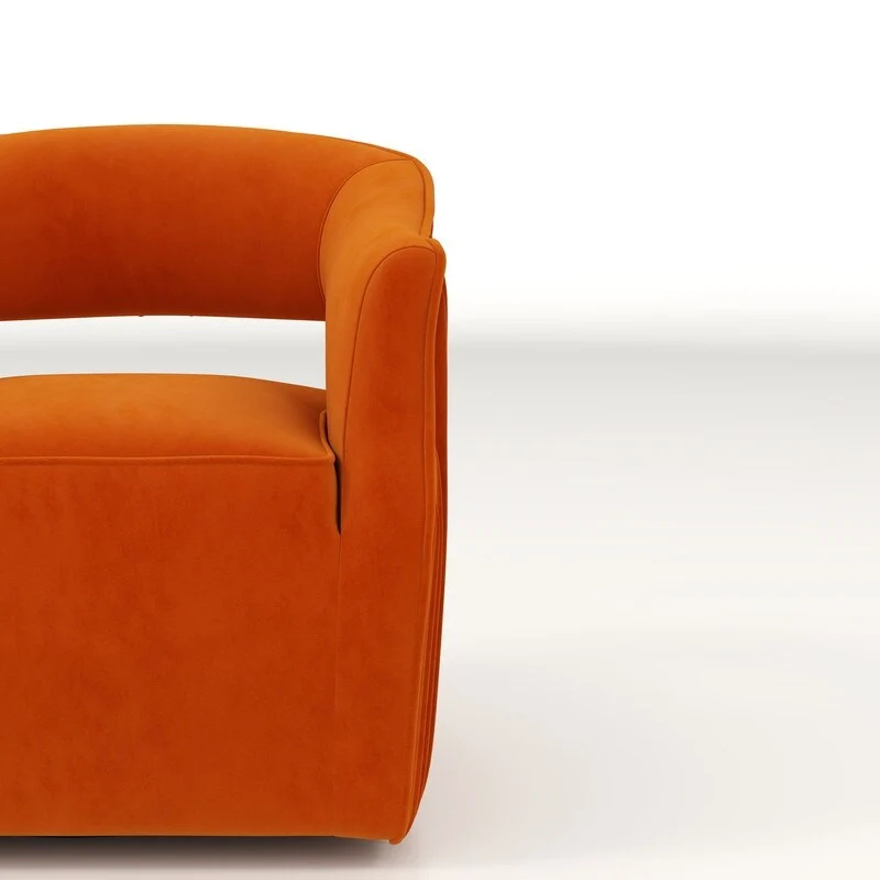 SEYNAR Modern Glam Velvet 360 Degree Swivel Open-Back Accent Armchair