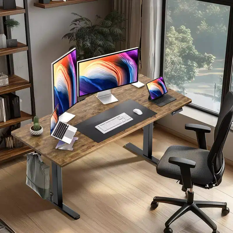 ErGear 63 X 28 inch Electric lift desk, adjustable height upright electric desk, ergonomic electric office desk, electric standing table.