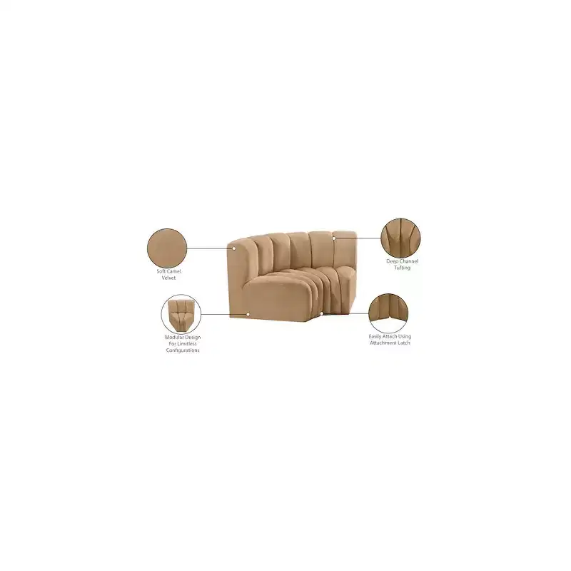 Meridian Furniture,Arc Velvet Modular Sofa