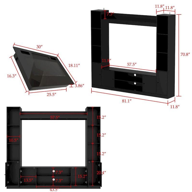 TV Stand/Electric Fireplace Ensemble Cozy Stylish Living Room Solution