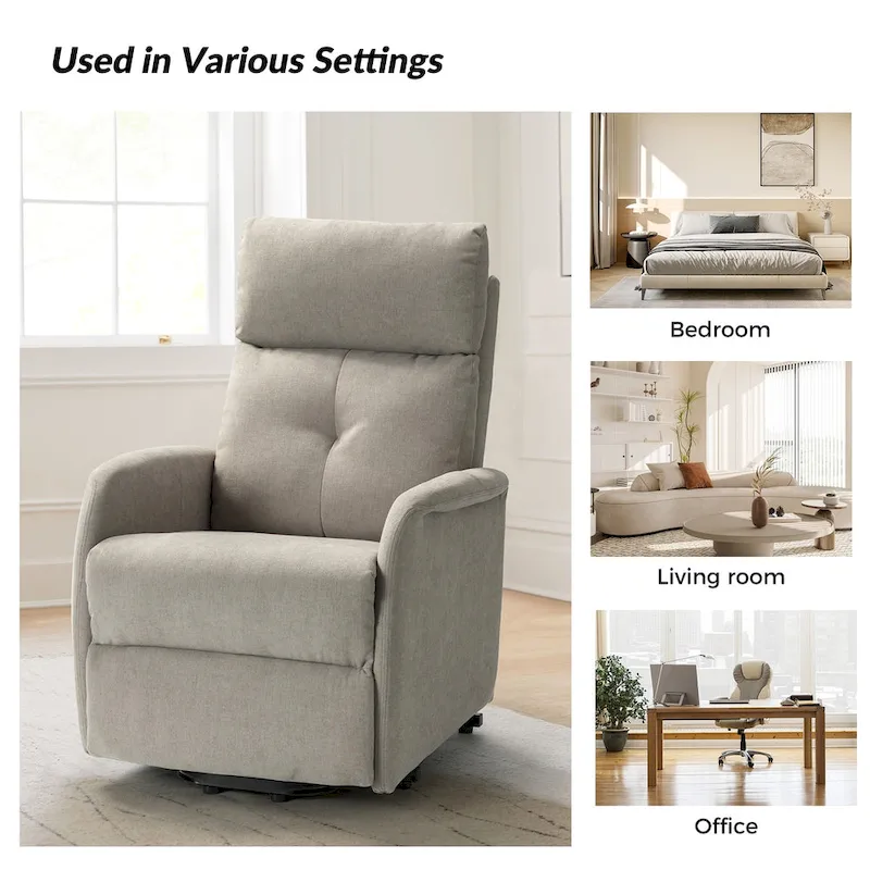 Elisa Power Remote Lift Assist Recliner Set Of 2 with Metal Base