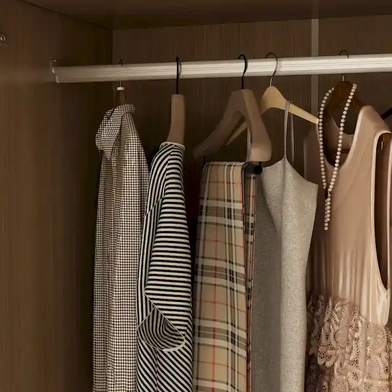 Wardrobe Closet Cabinet with Gold Handles and Optional Top Cabinet