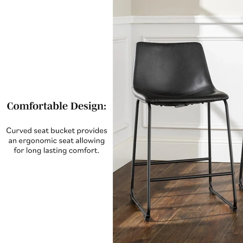 Middlebrook Prusiner 26-inch Faux Leather Counter Stool (Set of 2)