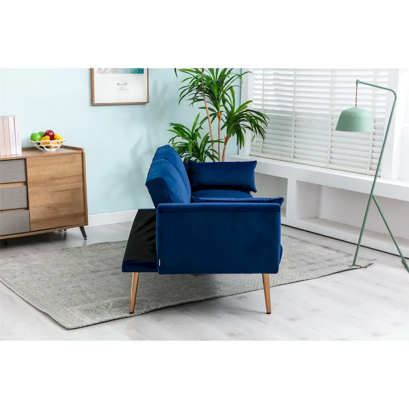 Velvet Upholstered Convertible Loveseats Sleeper Sofa