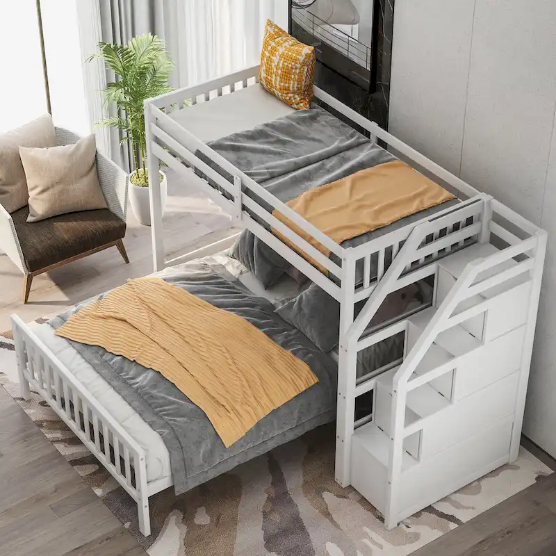 Twin over Full Loft Bed with Staircase