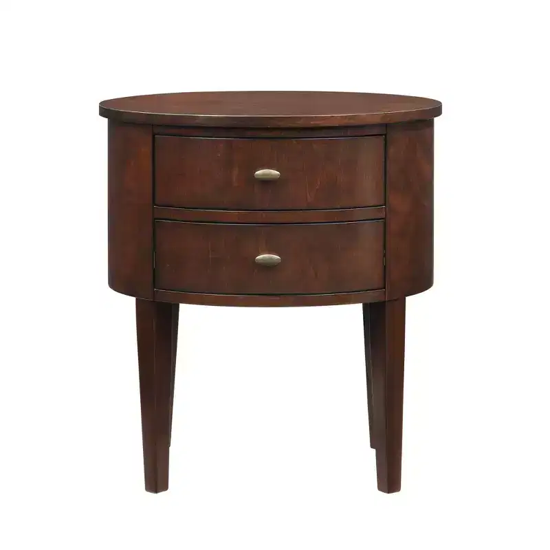 Black / Espresso / Grey / White 2-Drawer Oval Wood Accent Table, 1-Piece