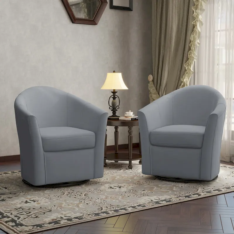 Swivel Accent Chair with Metal Base - 30.7W x 29.9H x 27.5D