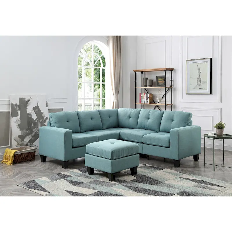 Newbury 82 in. W 2-piece Polyester Twill L Shape Sectional Sofa - 32L x 82W x 35H