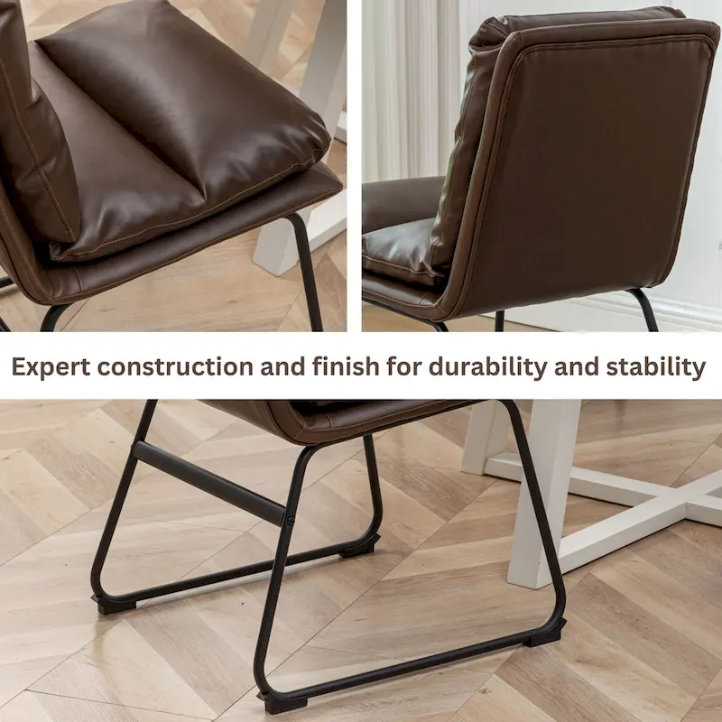 Roundhill Furniture Milos Upholstered Dining Chairs, Set of 2 - N/A